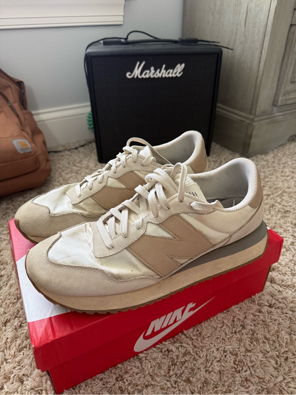 New Balance 237 Cream Tan Beige Sneakers